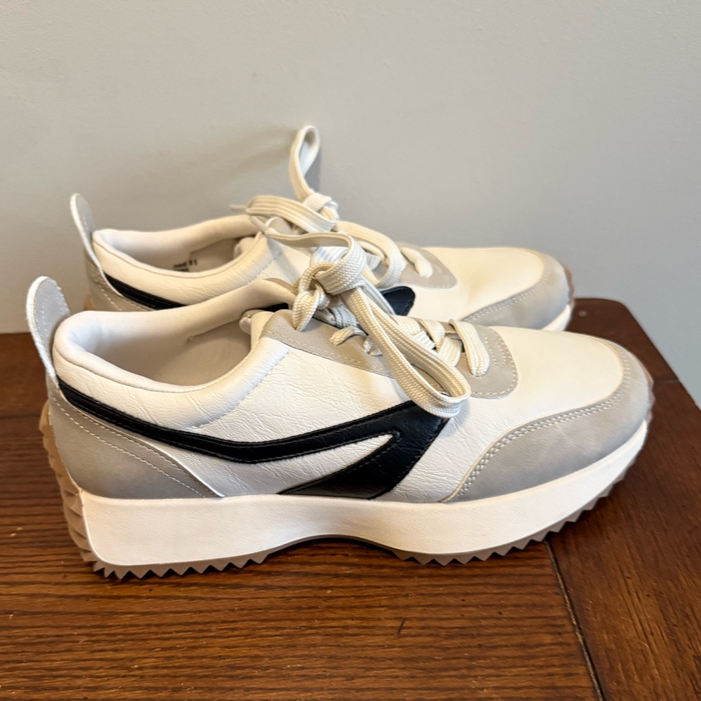 Dolce Vita White Gray Black Platform Sneakers